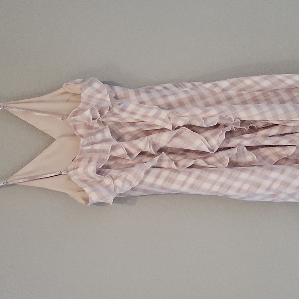 Victoria’s Secret Ruffle plaid pink dress women's L feminine adjustable straps - Picture 7 of 12